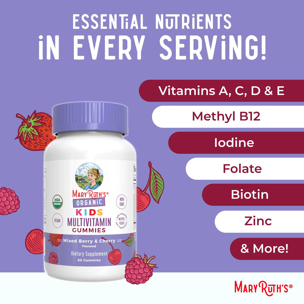 Maryruth'S Kids Organic Daily Health & Calm Bundle - Organic Kids Multivitamin Gummies & Kids Magnesium Gummies
