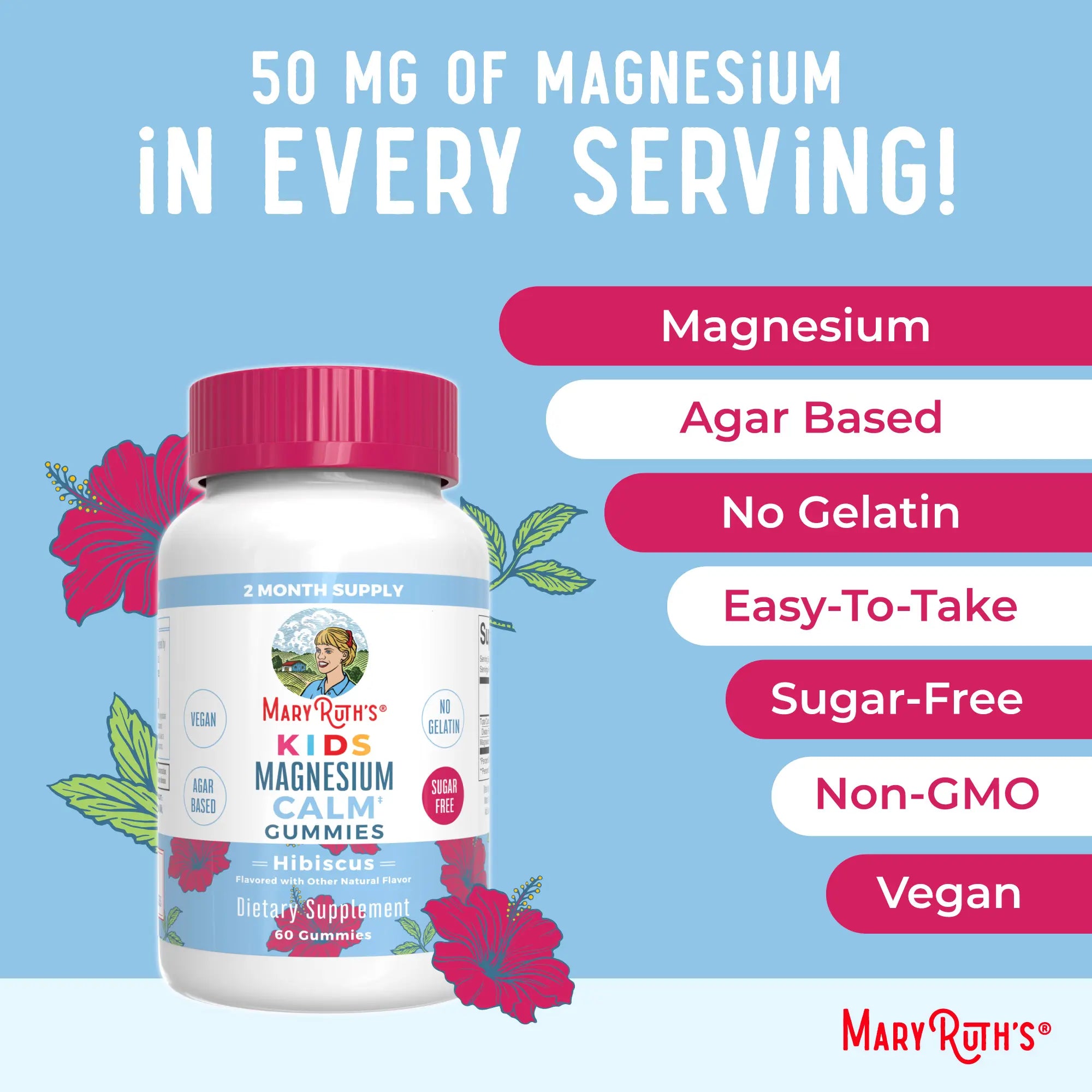 Maryruth'S Kids Organic Daily Health & Calm Bundle - Organic Kids Multivitamin Gummies & Kids Magnesium Gummies