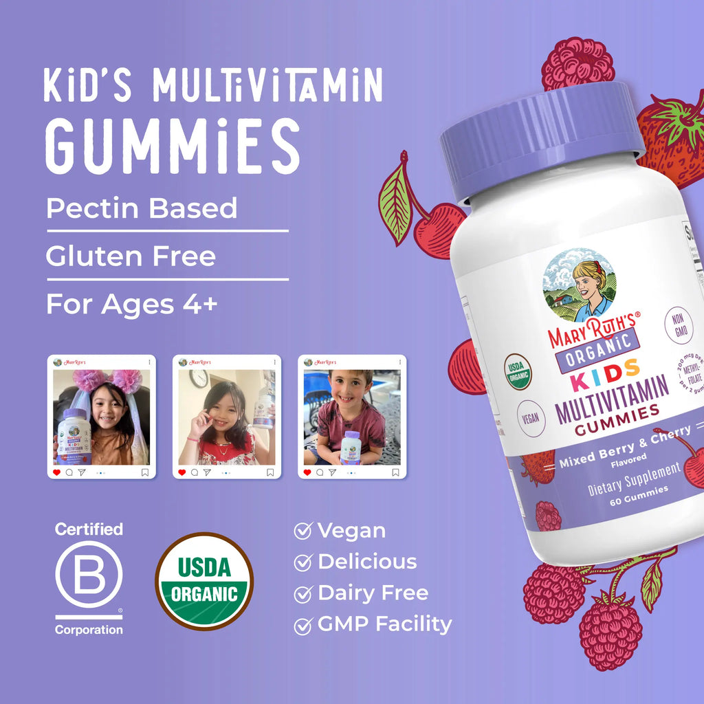 Maryruth'S Kids Organic Daily Health & Calm Bundle - Organic Kids Multivitamin Gummies & Kids Magnesium Gummies