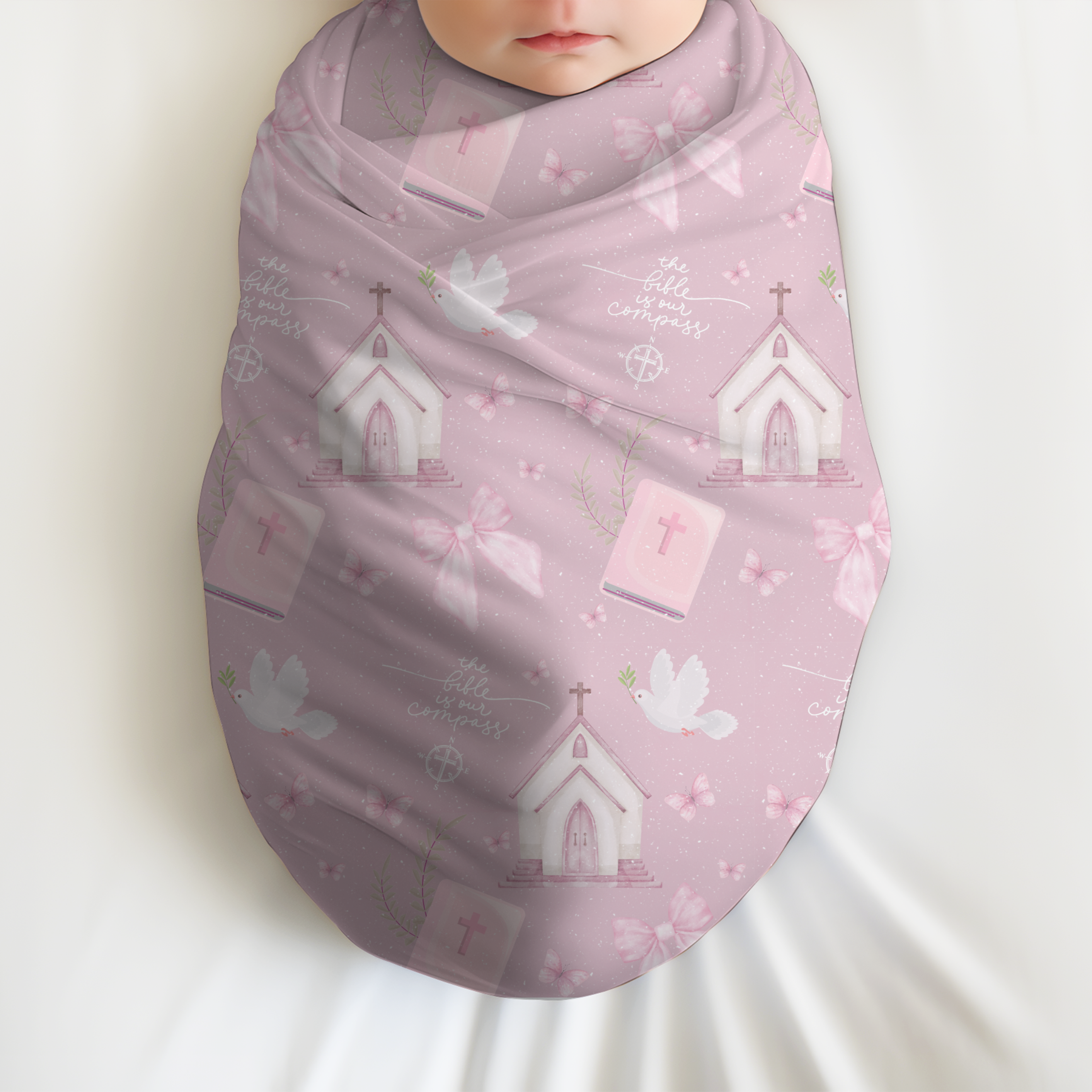 Bible Is Our Compass Swaddle Blanket