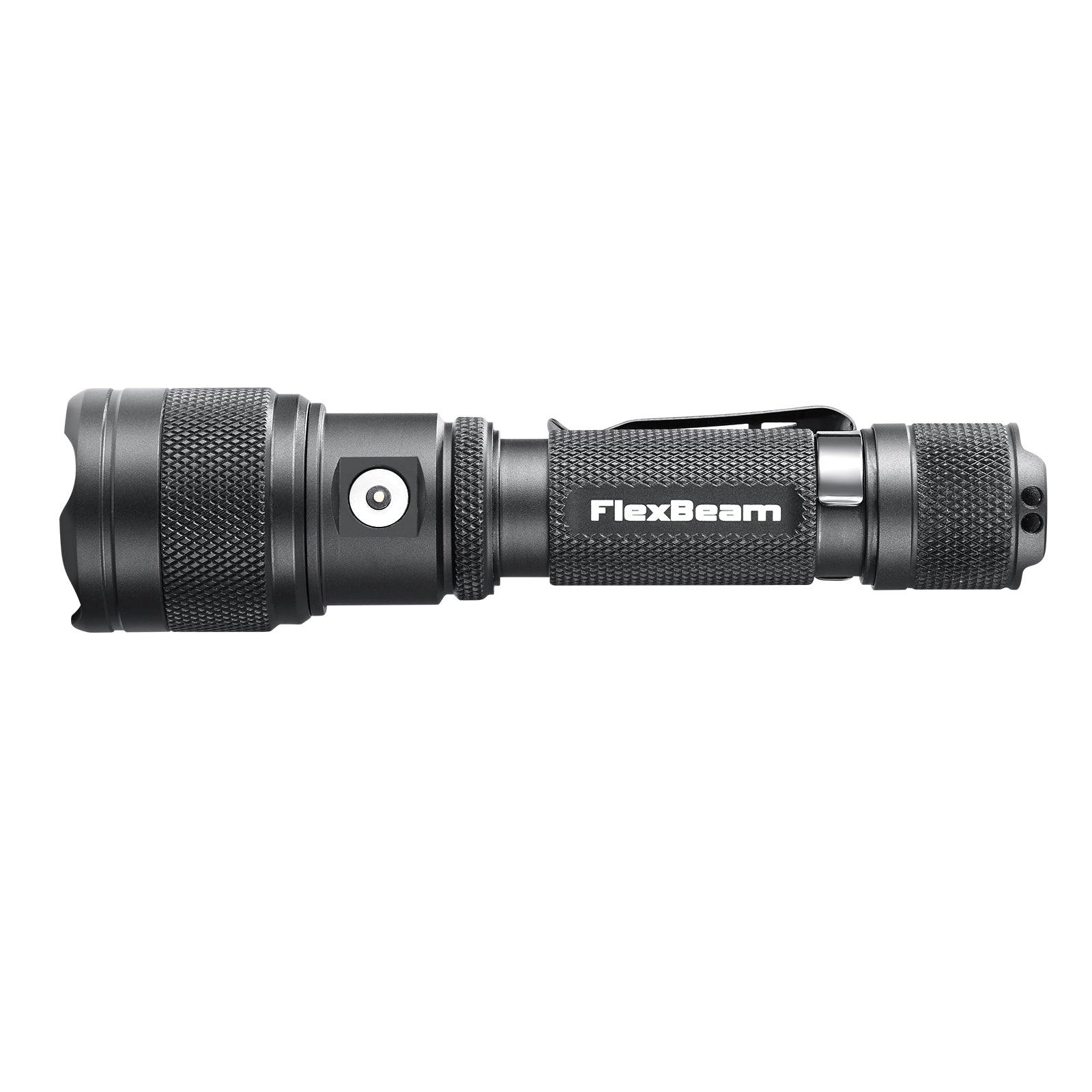 FlexBeam 1200LM Thread-Zoom Hunting Flashlight | 700M Range | Stable on Guns & Bikes