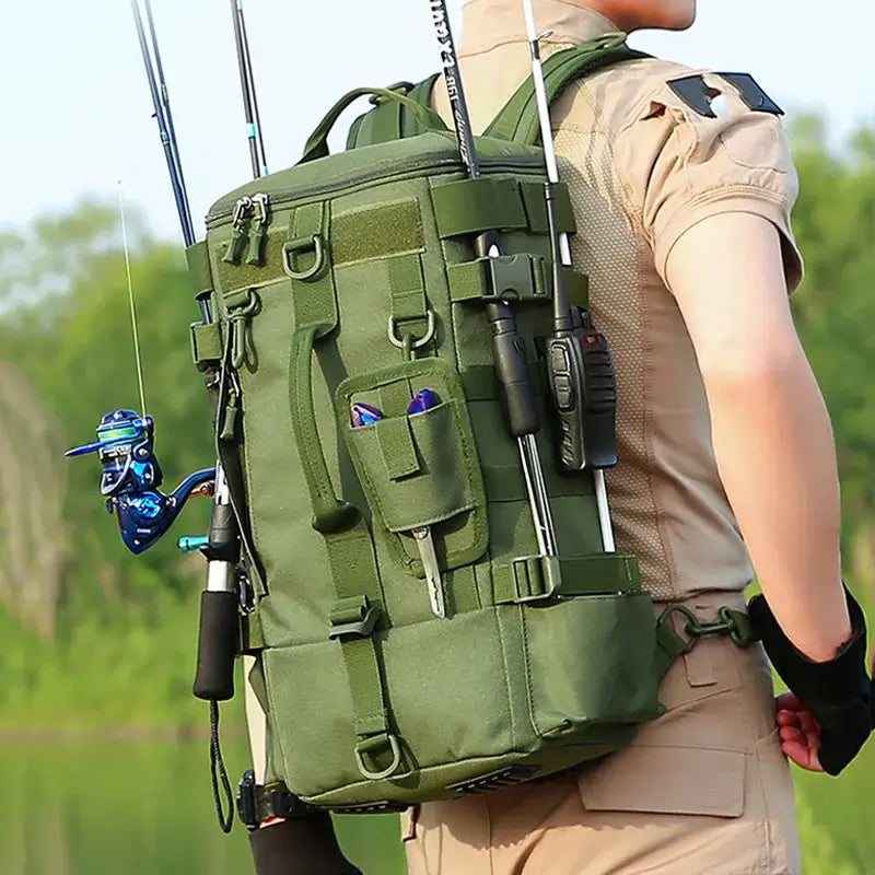 Multifunctional Tactical Backpack for Fishing, Camping & Hiking