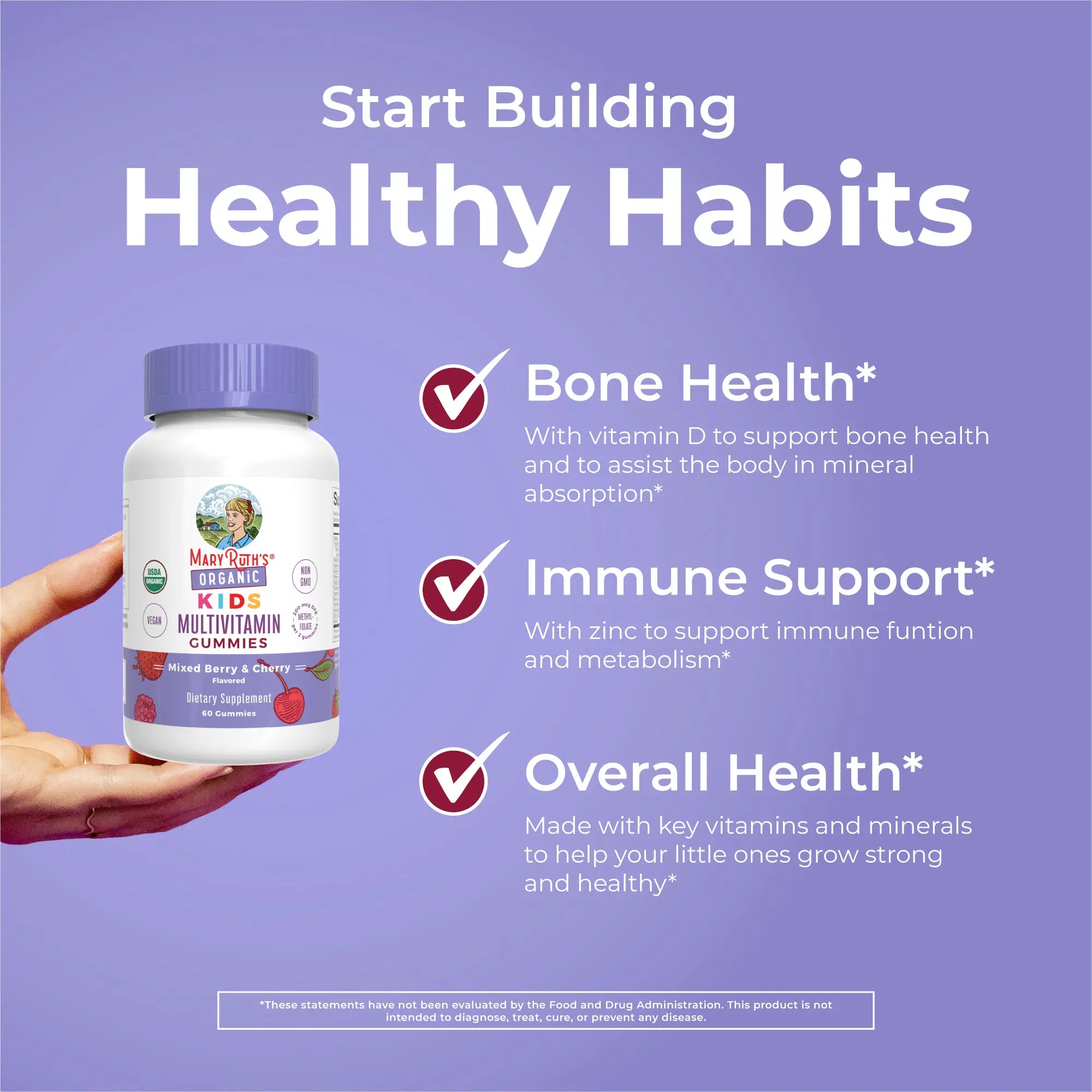 Maryruth'S Kids Organic Daily Health & Calm Bundle - Organic Kids Multivitamin Gummies & Kids Magnesium Gummies