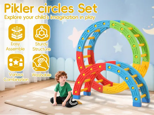 6-In-1 Foldable Climbing Toys,Montessori Climbing Set,Climber Indoor Jungle Gyms for Toddiers Montessori Toys,Pikler Triangle Set