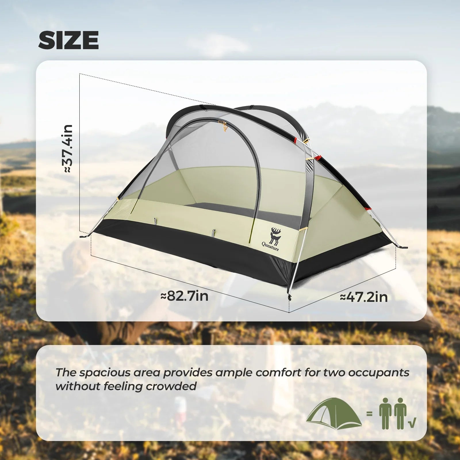 Lightweight Rainproof Tent with Aluminum Rods Easy Setup for Camping