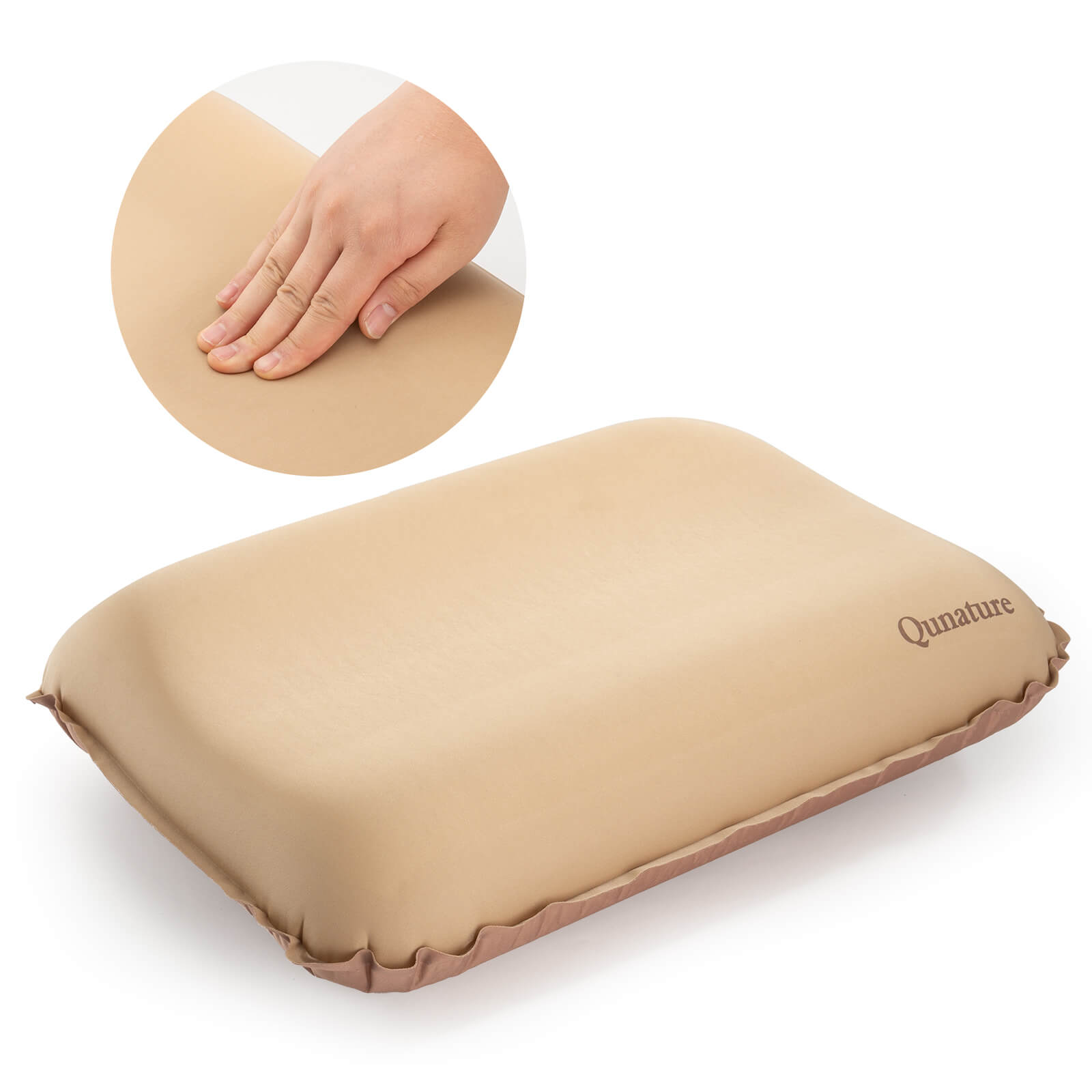 Qunature Self-Inflating Cheese Foam Camping Pillow