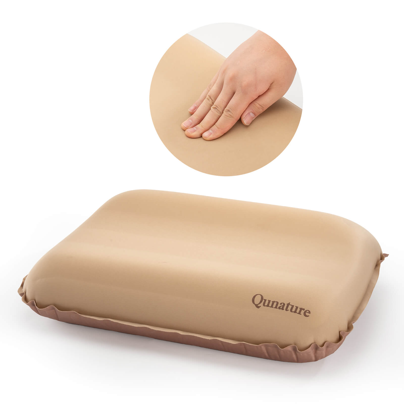 Qunature Self-Inflating Cheese Foam Camping Pillow